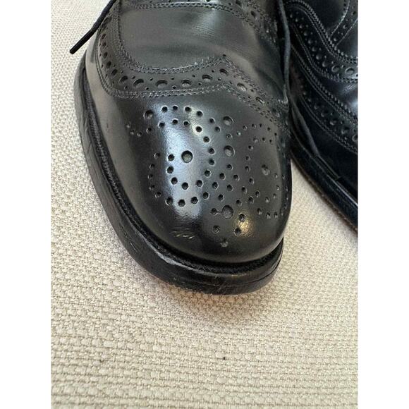 Allen Edmonds McAllister Dress Shoes 9 B Black Lace Wingtip EUC YGI C1S-11 main image 4